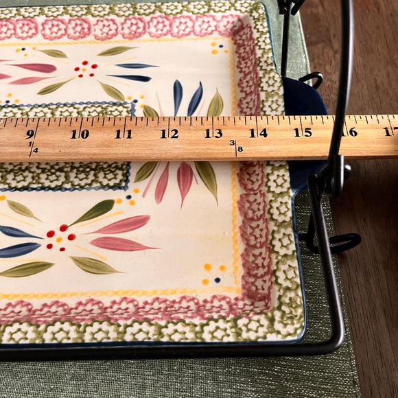 Temp-tations by Tara Old World Confetti Rectangular Tray 15 inch with Carrier - Picture 2 of 5